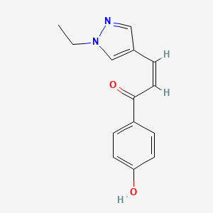 molecular formula C14H14N2O2 B14927868 (2Z)-3-(1-ethyl-1H-pyrazol-4-yl)-1-(4-hydroxyphenyl)prop-2-en-1-one 