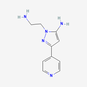 molecular formula C10H13N5 B1492788 1-(2-aminoethyl)-3-(pyridin-4-yl)-1H-pyrazol-5-amine CAS No. 2098020-13-2