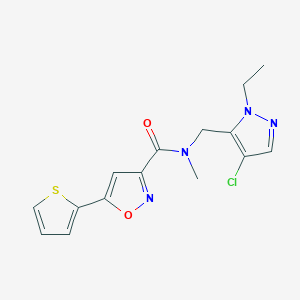 N-[(4-chloro-1-ethyl-1H-pyrazol-5-yl)methyl]-N-methyl-5-(thiophen-2-yl)-1,2-oxazole-3-carboxamide