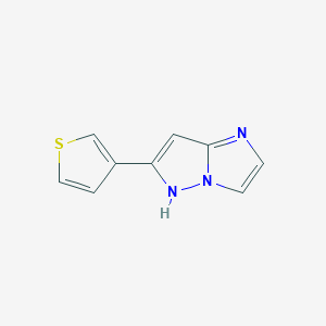 molecular formula C9H7N3S B1492790 6-(thiophen-3-yl)-1H-imidazo[1,2-b]pyrazole CAS No. 2098055-82-2