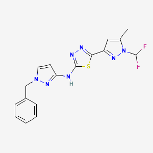 N-(1-benzyl-1H-pyrazol-3-yl)-5-[1-(difluoromethyl)-5-methyl-1H-pyrazol-3-yl]-1,3,4-thiadiazol-2-amine