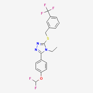 molecular formula C19H16F5N3OS B14927933 3-[4-(difluoromethoxy)phenyl]-4-ethyl-5-{[3-(trifluoromethyl)benzyl]sulfanyl}-4H-1,2,4-triazole 