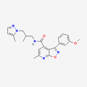 3-(3-methoxyphenyl)-6-methyl-N-[2-methyl-3-(5-methyl-1H-pyrazol-1-yl)propyl][1,2]oxazolo[5,4-b]pyridine-4-carboxamide