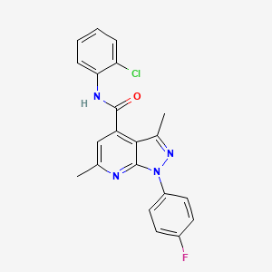 molecular formula C21H16ClFN4O B14927941 N-(2-chlorophenyl)-1-(4-fluorophenyl)-3,6-dimethyl-1H-pyrazolo[3,4-b]pyridine-4-carboxamide 