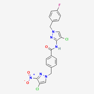 N-[4-chloro-1-(4-fluorobenzyl)-1H-pyrazol-3-yl]-4-[(4-chloro-3-nitro-1H-pyrazol-1-yl)methyl]benzamide