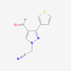 molecular formula C10H7N3OS B1492796 2-(4-formyl-3-(thiophen-3-yl)-1H-pyrazol-1-yl)acetonitrile CAS No. 2090941-35-6