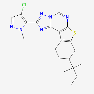 molecular formula C20H23ClN6S B14927960 2-(4-Chloro-1-methyl-1H-pyrazol-5-YL)-9-(tert-pentyl)-8,9,10,11-tetrahydro[1]benzothieno[3,2-E][1,2,4]triazolo[1,5-C]pyrimidine 