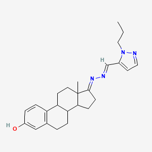 (17E)-17-{(2E)-[(1-propyl-1H-pyrazol-5-yl)methylidene]hydrazinylidene}estra-1,3,5(10)-trien-3-ol