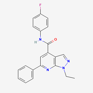 1-ethyl-N-(4-fluorophenyl)-6-phenyl-1H-pyrazolo[3,4-b]pyridine-4-carboxamide