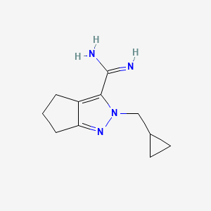 molecular formula C11H16N4 B1492800 2-(Cyclopropylmethyl)-2,4,5,6-tetrahydrocyclopenta[c]pyrazole-3-carboximidamide CAS No. 2098046-27-4