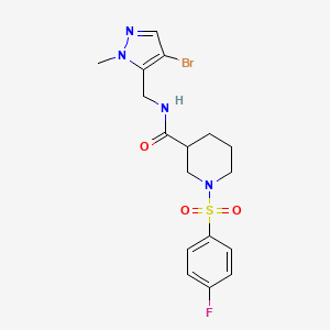 N-[(4-bromo-1-methyl-1H-pyrazol-5-yl)methyl]-1-[(4-fluorophenyl)sulfonyl]piperidine-3-carboxamide