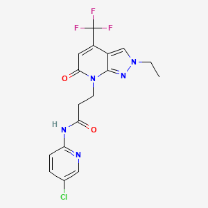 N-(5-chloropyridin-2-yl)-3-[2-ethyl-6-oxo-4-(trifluoromethyl)-2,6-dihydro-7H-pyrazolo[3,4-b]pyridin-7-yl]propanamide