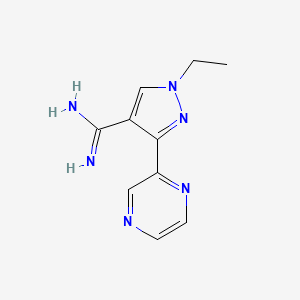 molecular formula C10H12N6 B1492803 1-乙基-3-(吡嗪-2-基)-1H-吡唑-4-甲酰亚胺胺 CAS No. 2097985-61-8