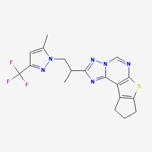 2-{1-Methyl-2-[5-methyl-3-(trifluoromethyl)-1H-pyrazol-1-YL]ethyl}-9,10-dihydro-8H-cyclopenta[4,5]thieno[3,2-E][1,2,4]triazolo[1,5-C]pyrimidine