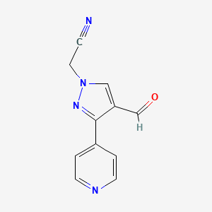 2-(4-formyl-3-(pyridin-4-yl)-1H-pyrazol-1-yl)acetonitrile