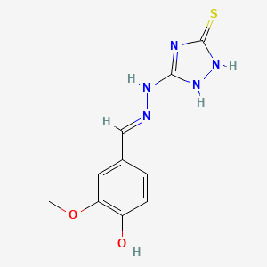 molecular formula C10H11N5O2S B14928045 5-[(2E)-2-(4-hydroxy-3-methoxybenzylidene)hydrazinyl]-2,4-dihydro-3H-1,2,4-triazole-3-thione 