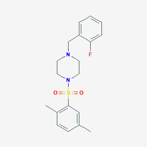 molecular formula C19H23FN2O2S B14928054 1-[(2,5-Dimethylphenyl)sulfonyl]-4-(2-fluorobenzyl)piperazine 