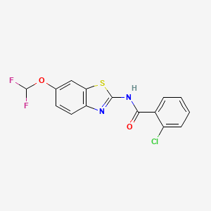 molecular formula C15H9ClF2N2O2S B14928065 2-chloro-N-[6-(difluoromethoxy)-1,3-benzothiazol-2-yl]benzamide 