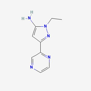 B1492807 1-ethyl-3-(pyrazin-2-yl)-1H-pyrazol-5-amine CAS No. 2092818-52-3