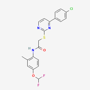 molecular formula C20H16ClF2N3O2S B14928072 2-{[4-(4-chlorophenyl)pyrimidin-2-yl]sulfanyl}-N-[4-(difluoromethoxy)-2-methylphenyl]acetamide 