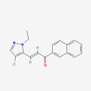 (2E)-3-(4-chloro-1-ethyl-1H-pyrazol-5-yl)-1-(naphthalen-2-yl)prop-2-en-1-one