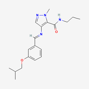 1-methyl-4-({(E)-[3-(2-methylpropoxy)phenyl]methylidene}amino)-N-propyl-1H-pyrazole-5-carboxamide