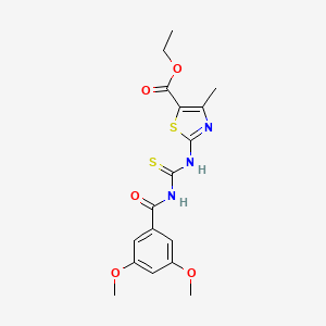 molecular formula C17H19N3O5S2 B14928100 Ethyl 2-({[(3,5-dimethoxyphenyl)carbonyl]carbamothioyl}amino)-4-methyl-1,3-thiazole-5-carboxylate 