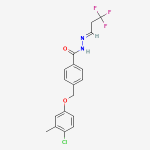 molecular formula C18H16ClF3N2O2 B14928113 4-[(4-chloro-3-methylphenoxy)methyl]-N'-[(1E)-3,3,3-trifluoropropylidene]benzohydrazide 