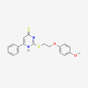 molecular formula C19H18N2O2S2 B14928116 2-{[2-(4-methoxyphenoxy)ethyl]sulfanyl}-6-phenylpyrimidine-4(3H)-thione 