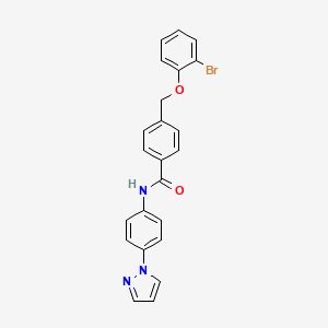 4-[(2-bromophenoxy)methyl]-N-[4-(1H-pyrazol-1-yl)phenyl]benzamide