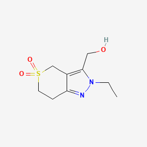 molecular formula C9H14N2O3S B1492814 2-乙基-3-(羟甲基)-2,4,6,7-四氢噻吩并[4,3-c]吡唑-5,5-二氧化物 CAS No. 2091167-00-7