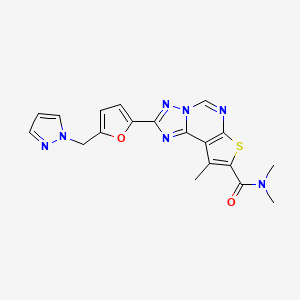 N,N,9-trimethyl-2-[5-(1H-pyrazol-1-ylmethyl)furan-2-yl]thieno[3,2-e][1,2,4]triazolo[1,5-c]pyrimidine-8-carboxamide