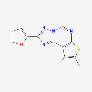 molecular formula C13H10N4OS B14928147 2-(2-Furyl)-8,9-dimethylthieno[3,2-E][1,2,4]triazolo[1,5-C]pyrimidine 