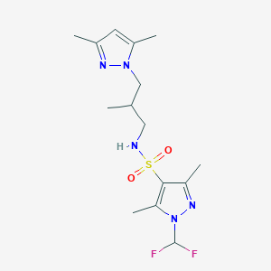 molecular formula C15H23F2N5O2S B14928165 1-(difluoromethyl)-N-[3-(3,5-dimethyl-1H-pyrazol-1-yl)-2-methylpropyl]-3,5-dimethyl-1H-pyrazole-4-sulfonamide 