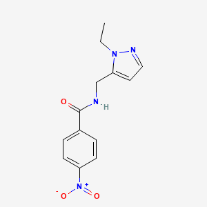 molecular formula C13H14N4O3 B14928178 N-[(1-ethyl-1H-pyrazol-5-yl)methyl]-4-nitrobenzamide 