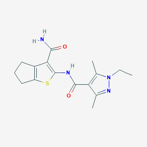 N-(3-carbamoyl-5,6-dihydro-4H-cyclopenta[b]thiophen-2-yl)-1-ethyl-3,5-dimethyl-1H-pyrazole-4-carboxamide