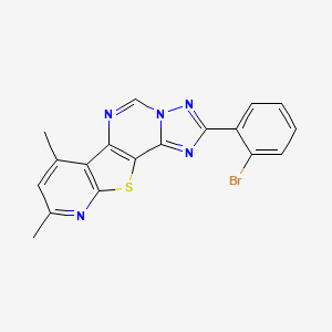 molecular formula C18H12BrN5S B14928194 4-(2-bromophenyl)-11,13-dimethyl-16-thia-3,5,6,8,14-pentazatetracyclo[7.7.0.02,6.010,15]hexadeca-1(9),2,4,7,10(15),11,13-heptaene 