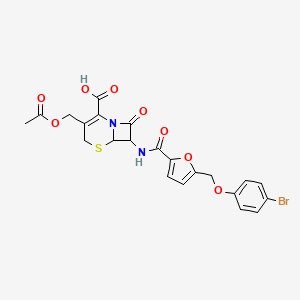 3-[(Acetyloxy)methyl]-7-[({5-[(4-bromophenoxy)methyl]furan-2-yl}carbonyl)amino]-8-oxo-5-thia-1-azabicyclo[4.2.0]oct-2-ene-2-carboxylic acid