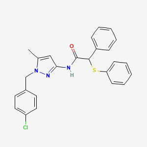 N-[1-(4-chlorobenzyl)-5-methyl-1H-pyrazol-3-yl]-2-phenyl-2-(phenylsulfanyl)acetamide