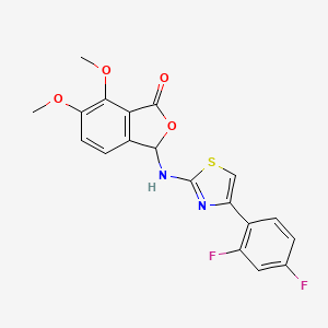 3-{[4-(2,4-difluorophenyl)-1,3-thiazol-2-yl]amino}-6,7-dimethoxy-2-benzofuran-1(3H)-one