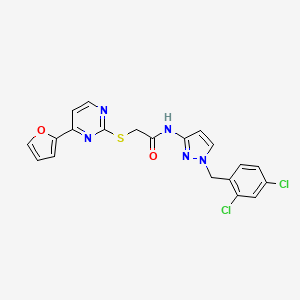 N-[1-(2,4-dichlorobenzyl)-1H-pyrazol-3-yl]-2-{[4-(furan-2-yl)pyrimidin-2-yl]sulfanyl}acetamide