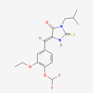 (5Z)-5-[4-(difluoromethoxy)-3-ethoxybenzylidene]-3-(2-methylpropyl)-2-sulfanyl-3,5-dihydro-4H-imidazol-4-one