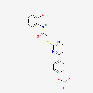 molecular formula C20H17F2N3O3S B14928297 2-({4-[4-(difluoromethoxy)phenyl]pyrimidin-2-yl}sulfanyl)-N-(2-methoxyphenyl)acetamide 