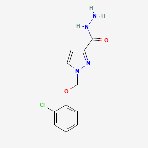 molecular formula C11H11ClN4O2 B14928308 1-[(2-chlorophenoxy)methyl]-1H-pyrazole-3-carbohydrazide 