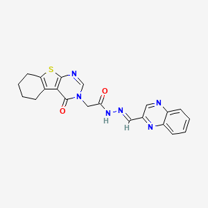 2-(4-oxo-5,6,7,8-tetrahydro[1]benzothieno[2,3-d]pyrimidin-3(4H)-yl)-N'-[(E)-quinoxalin-2-ylmethylidene]acetohydrazide