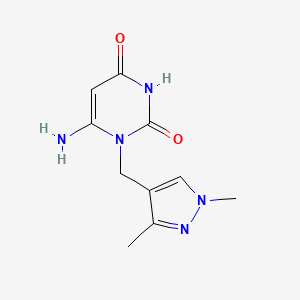 molecular formula C10H13N5O2 B14928316 6-amino-1-[(1,3-dimethyl-1H-pyrazol-4-yl)methyl]pyrimidine-2,4(1H,3H)-dione 