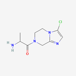 molecular formula C9H13ClN4O B1492832 2-amino-1-(3-chloro-5,6-dihydroimidazo[1,2-a]pyrazin-7(8H)-yl)propan-1-one CAS No. 2089678-48-6