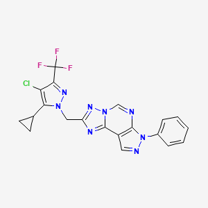 2-{[4-chloro-5-cyclopropyl-3-(trifluoromethyl)-1H-pyrazol-1-yl]methyl}-7-phenyl-7H-pyrazolo[4,3-e][1,2,4]triazolo[1,5-c]pyrimidine