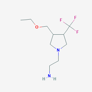 molecular formula C10H19F3N2O B1492834 2-(3-(Ethoxymethyl)-4-(trifluoromethyl)pyrrolidin-1-yl)ethan-1-amine CAS No. 2098103-44-5