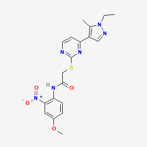 2-{[4-(1-ethyl-5-methyl-1H-pyrazol-4-yl)pyrimidin-2-yl]sulfanyl}-N-(4-methoxy-2-nitrophenyl)acetamide